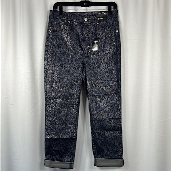 Express Super High Rise Slim Metallic Jeans- NWT- 10 - Picture 2 of 15